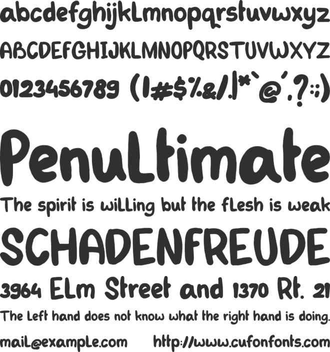 Bluby Kids font preview
