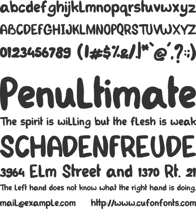 Bluby Kids font preview