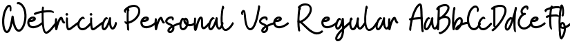 Wetricia Personal Use Regular font