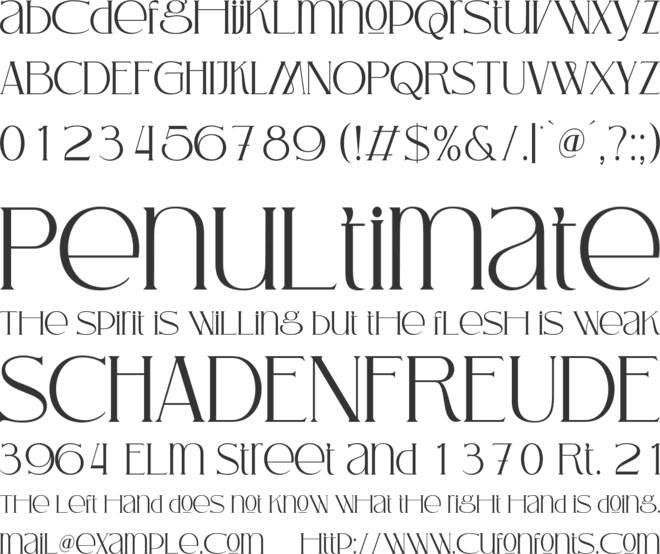 Adevia font preview