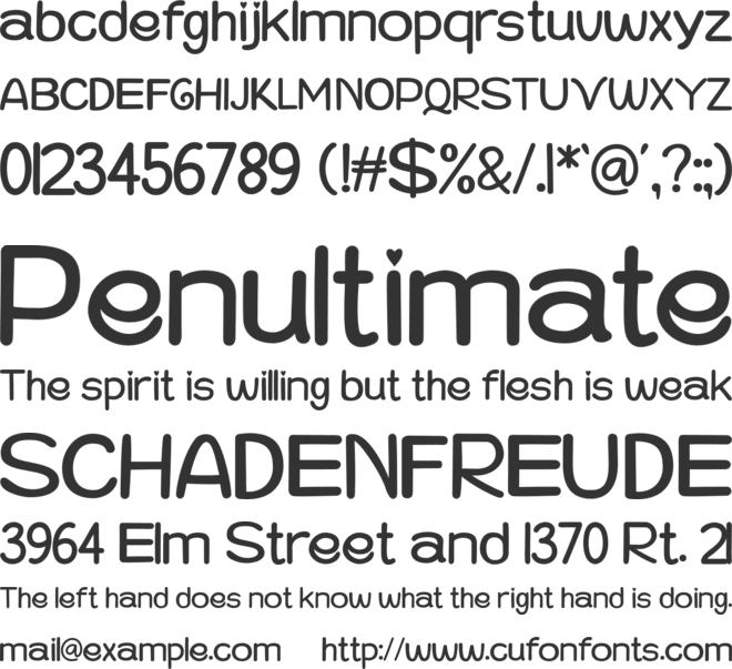 Abela Sweety font preview