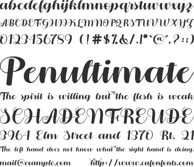 Bellies font preview
