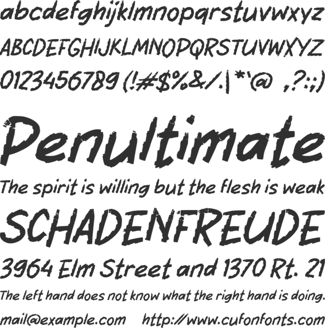 i Izy Scratchy font preview