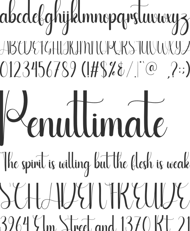 Flowerbed font preview