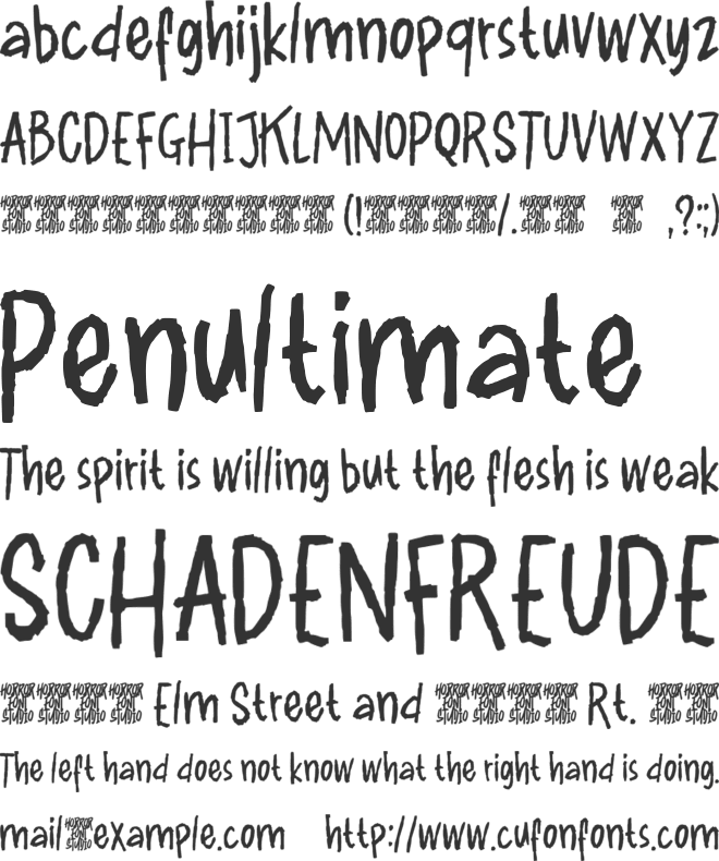 Fakeblood font preview