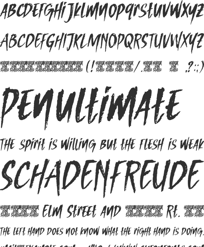 Wicked Brush font preview