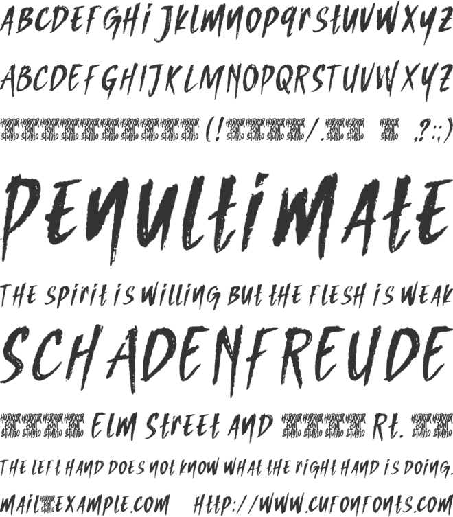 Wicked Brush font preview