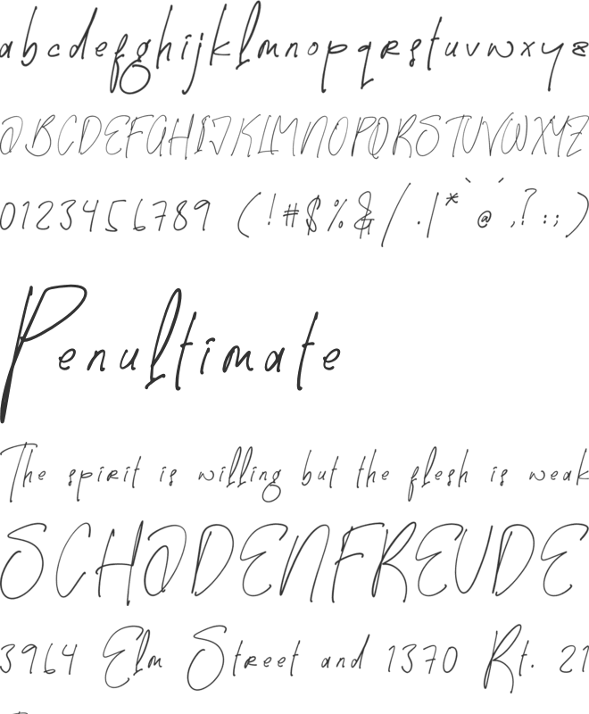 Horganite font preview
