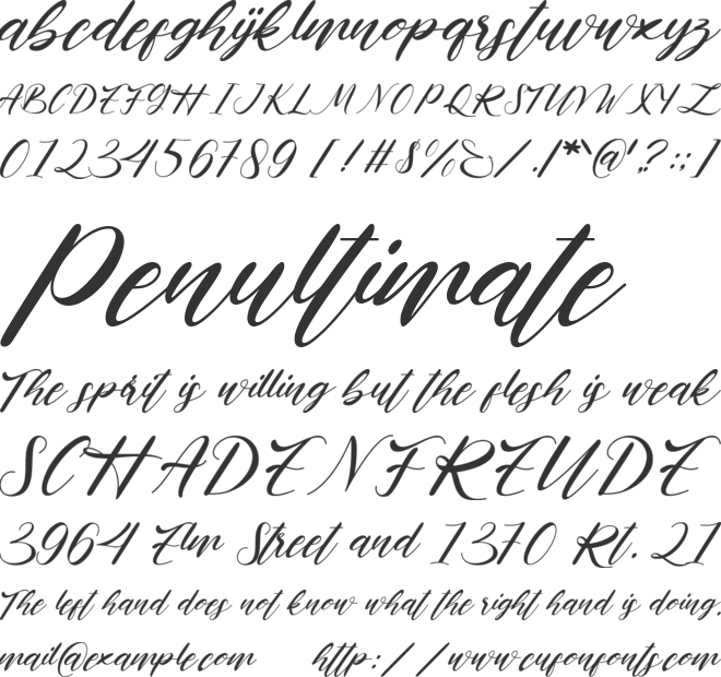 Holafams font preview