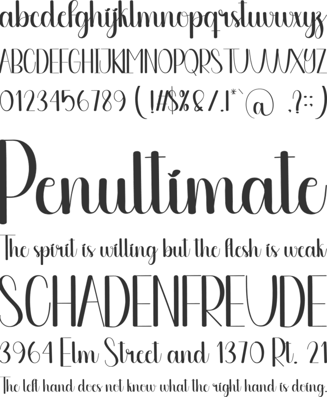 Petals font preview