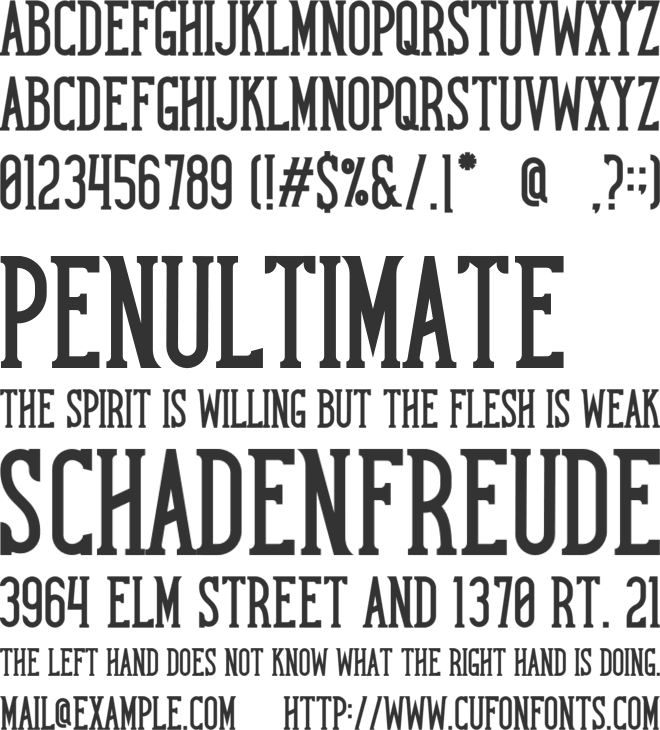 Honorable font preview