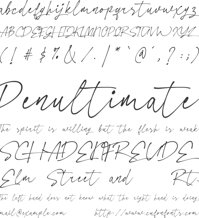 bitter sweet font preview