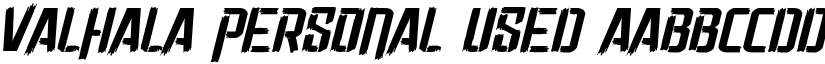 Valhala Personal Used font