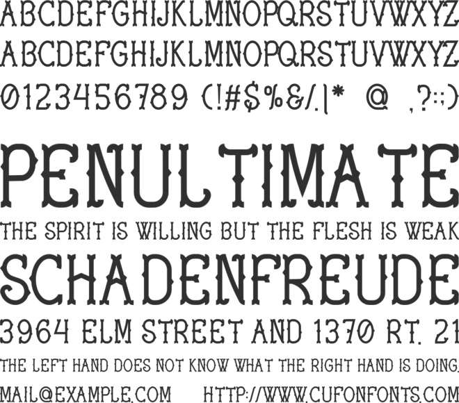 Westurn font preview