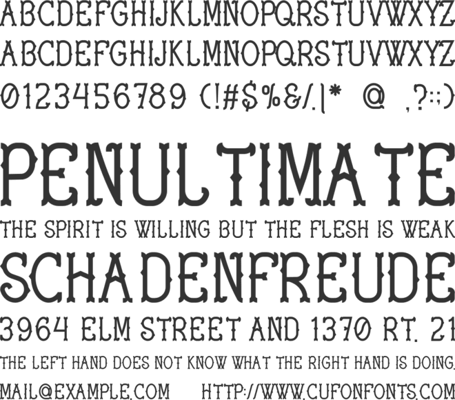 Westurn font preview