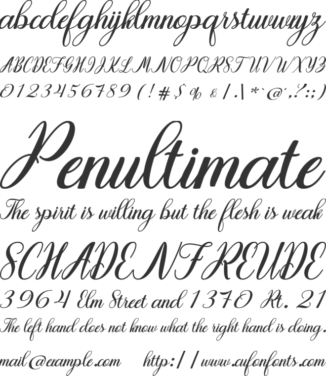 Dear Better font preview
