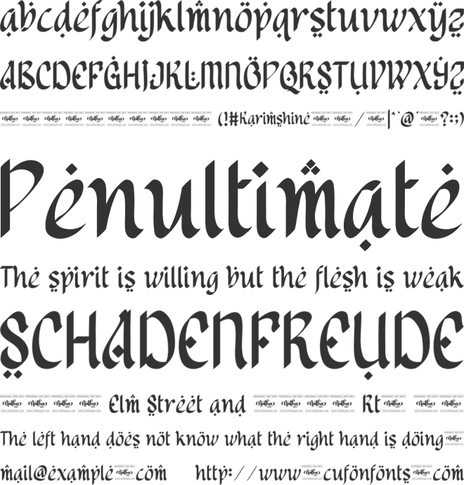 Karimshine Personal Use font preview