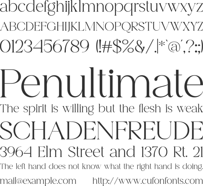 Andreas font preview
