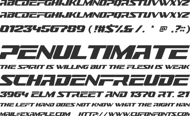 Monster Racing font preview