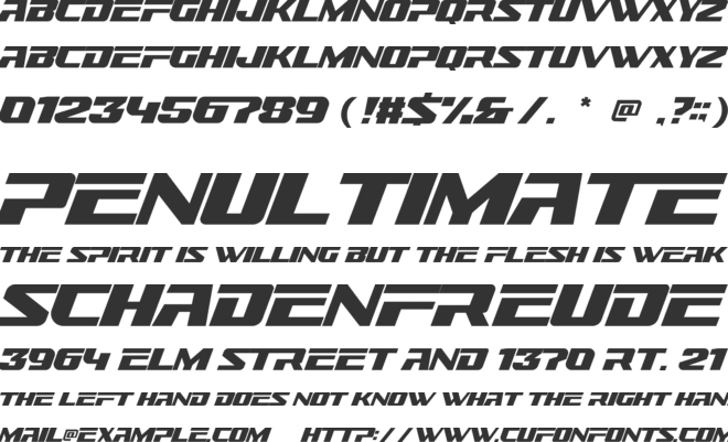 Monster Racing font preview