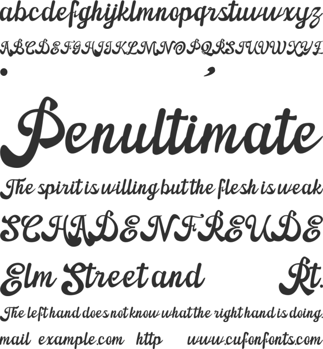 Authentic Back font preview