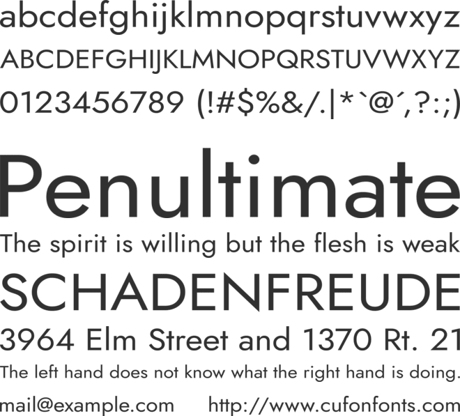 Meinily font preview