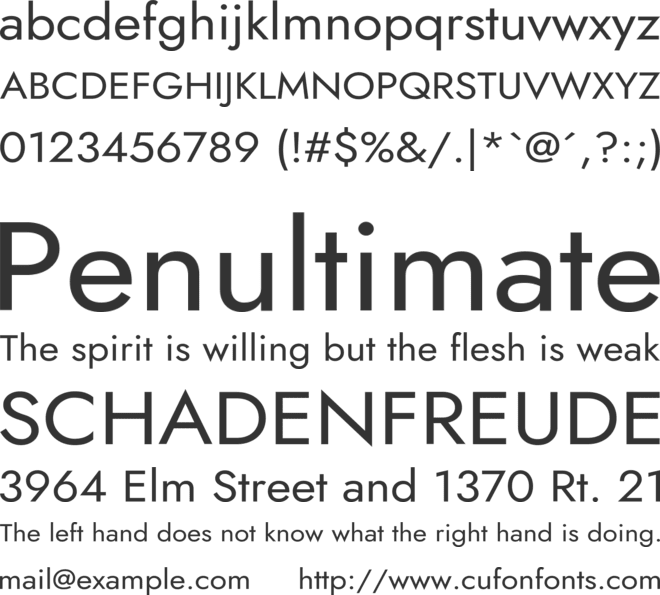 Meinily font preview