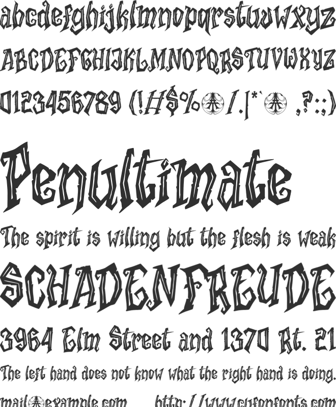Hellscourt Personal Use Only font preview