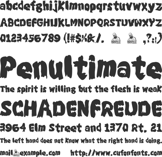 The Strange and Toxic Door font preview