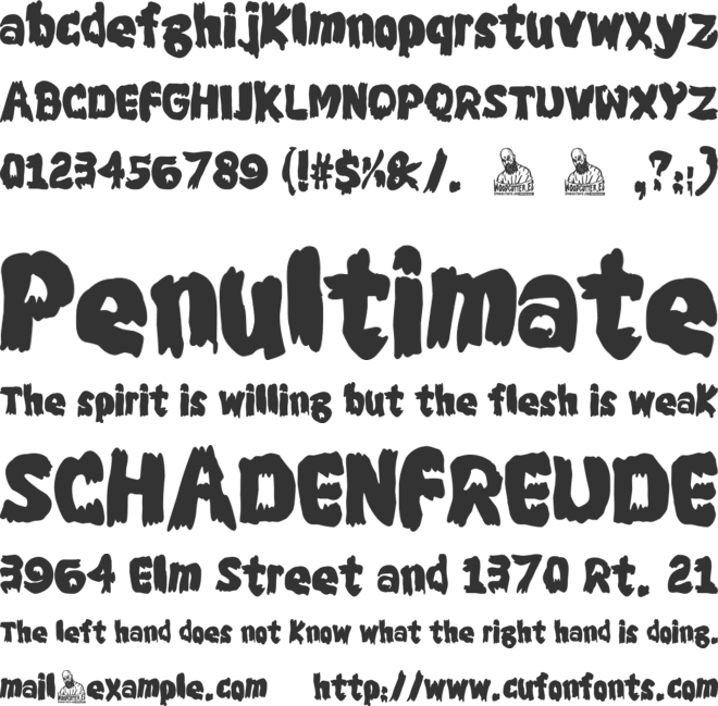 The Strange and Toxic Door font preview