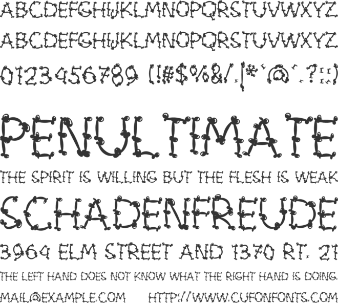 Cute Bones font preview