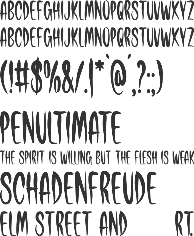 Intense Horror font preview