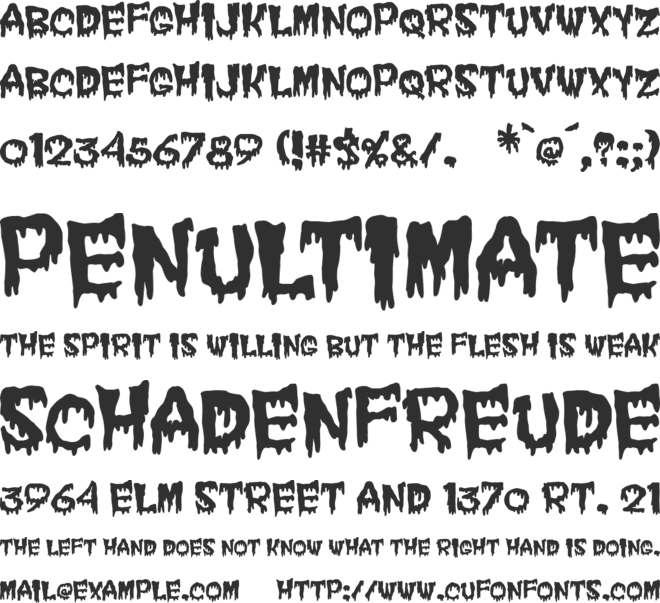 Good Morning Death font preview