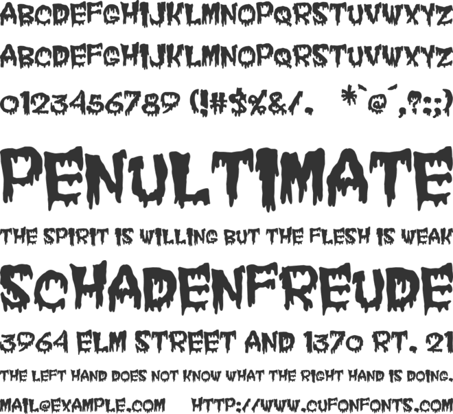 Good Morning Death font preview