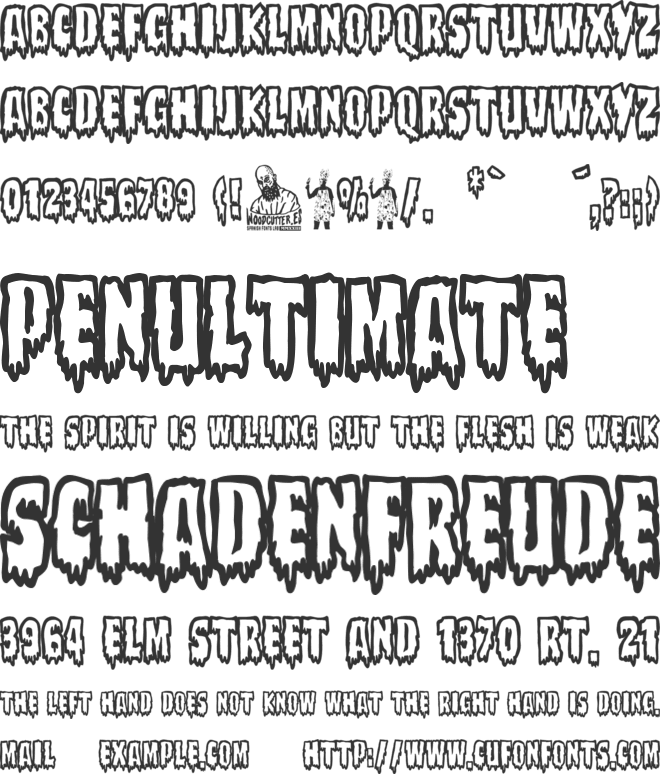 The Bloody Butcher font preview