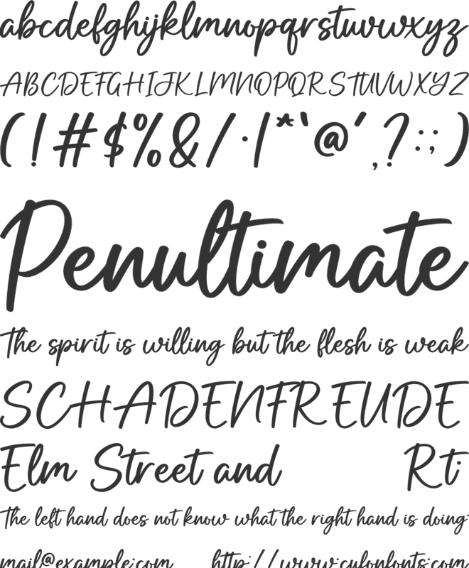 Butterscotch font preview