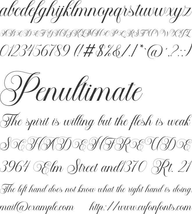 Bailenson font preview