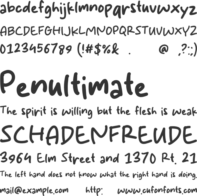 Kids Handmade font preview