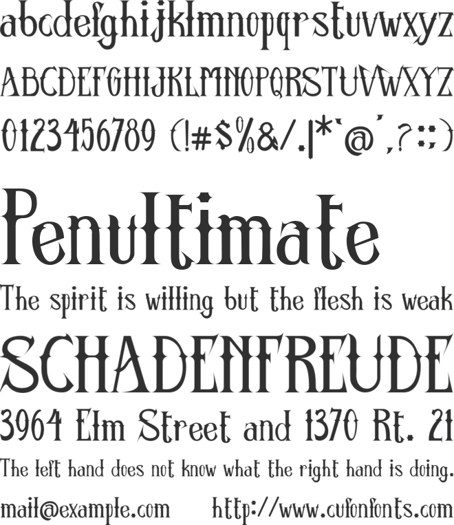 synyster font preview