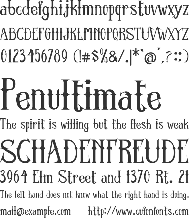 synyster font preview