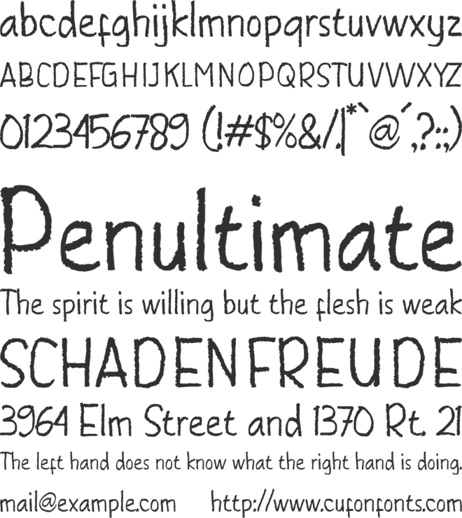 Pencilant font preview