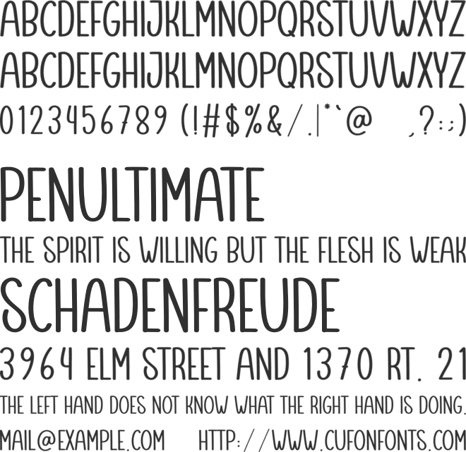 Minimalist Template font preview