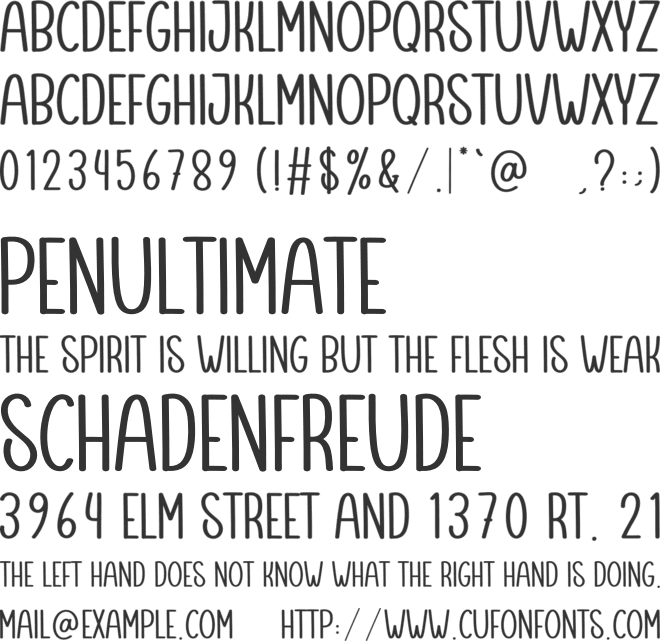 Minimalist Template font preview