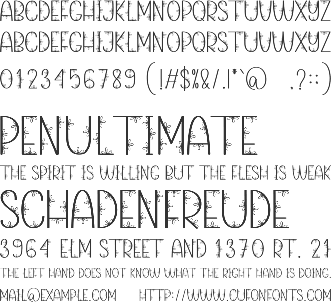 Water Flower font preview