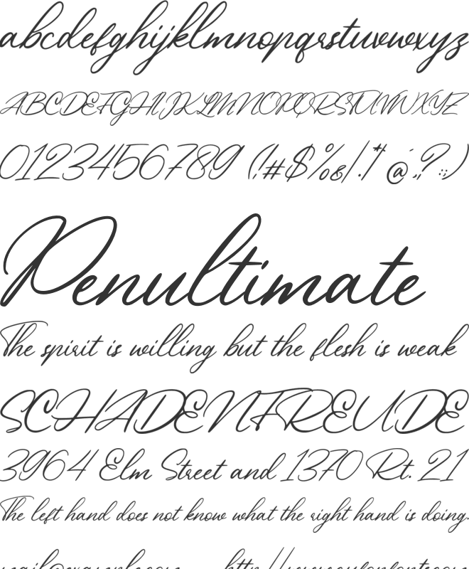 Coretan font preview