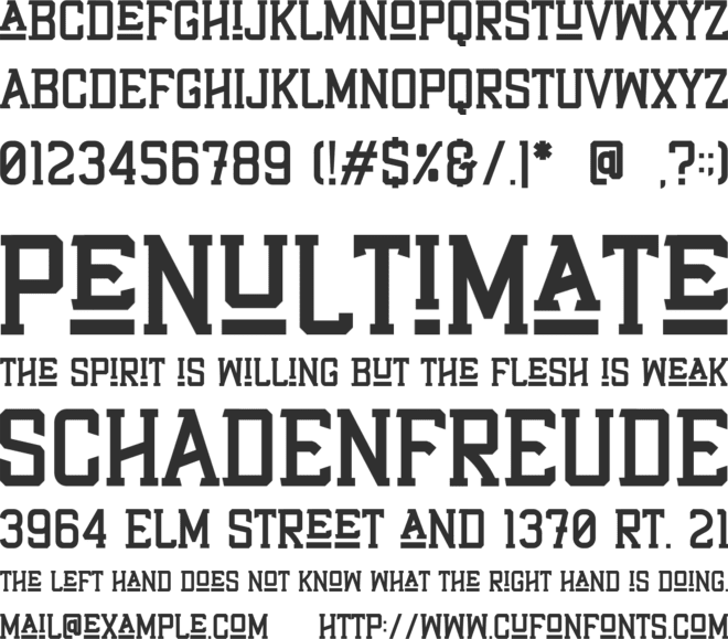 Eternal College font preview