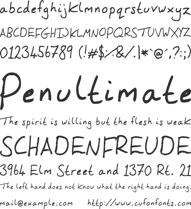 The One Jenny Made font preview