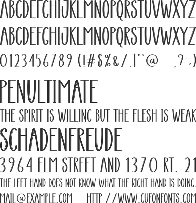 Shading font preview