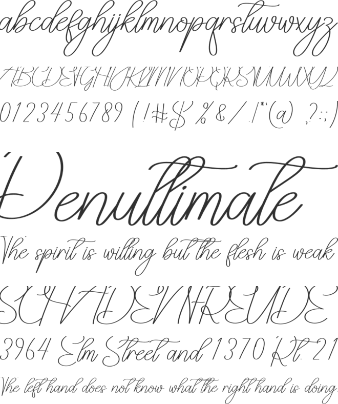 Furniture font preview