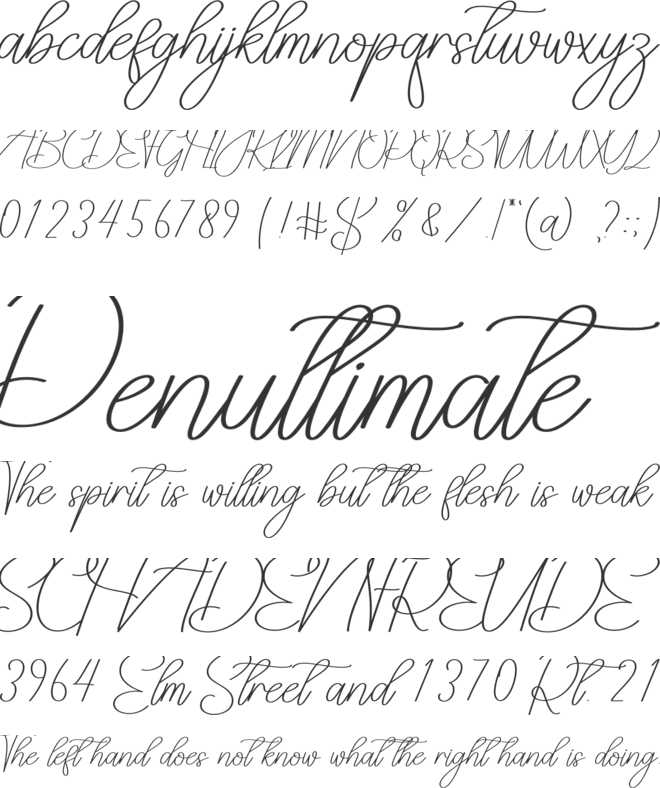 Furniture font preview